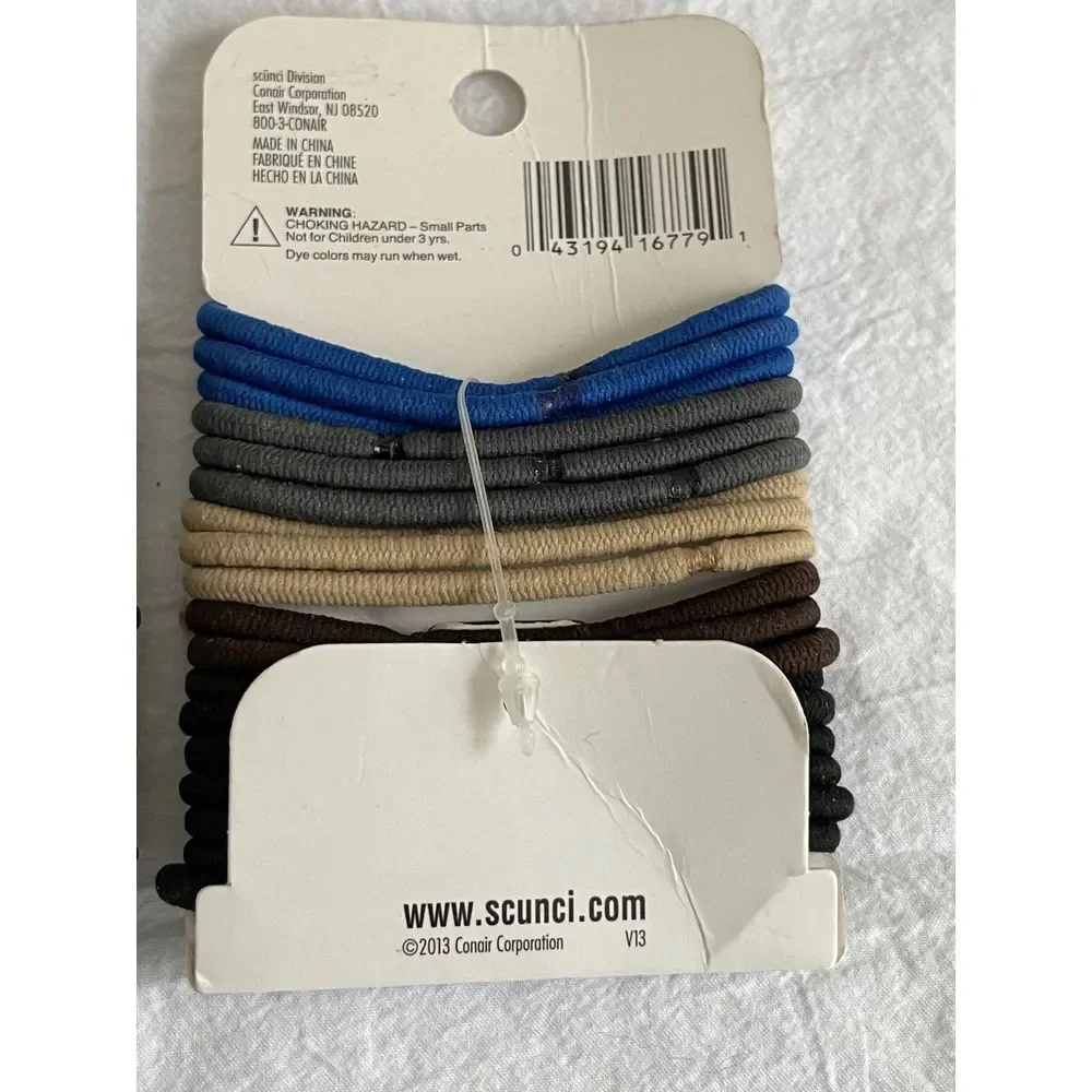 Scunci No-Damage Hair Ties Elastics Comfort Classic 2 Packs 18 pcs Old Stock NEW